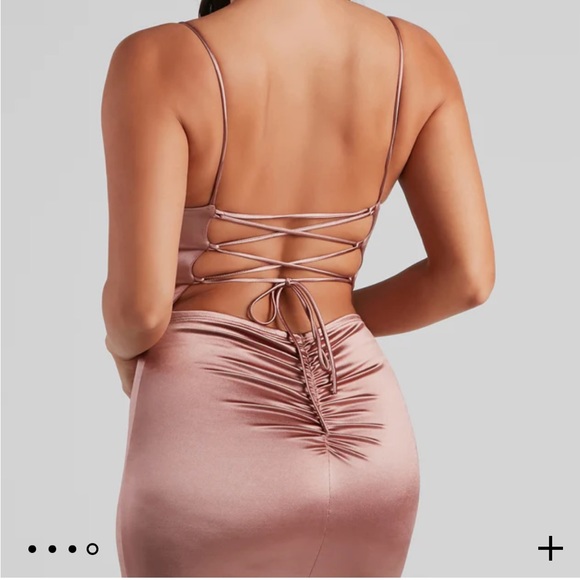 Lace up formal dress mauve - Picture 4 of 4